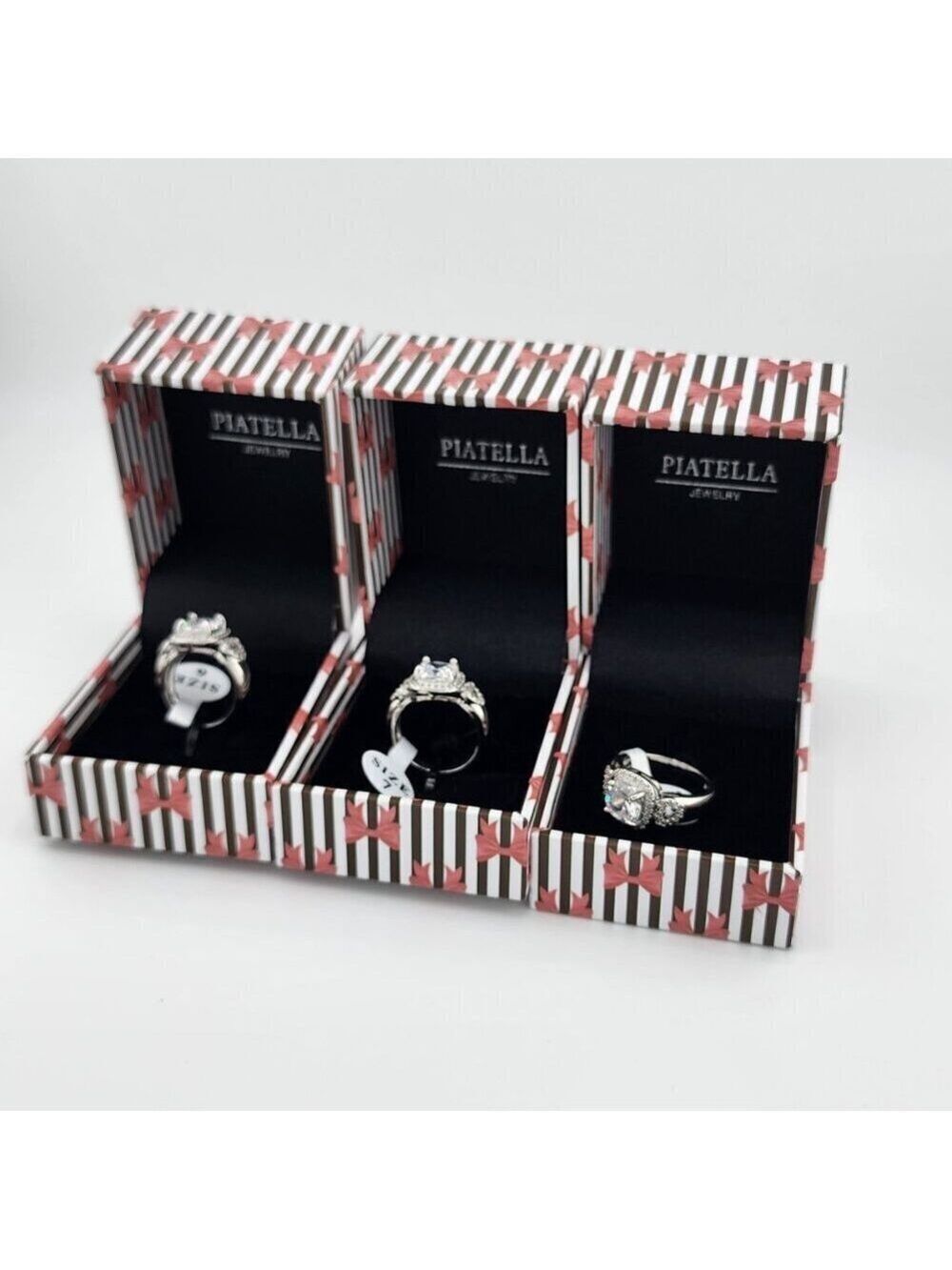 Brand New Square Gemstone Double Heart design Ring - Picture 5 of 5